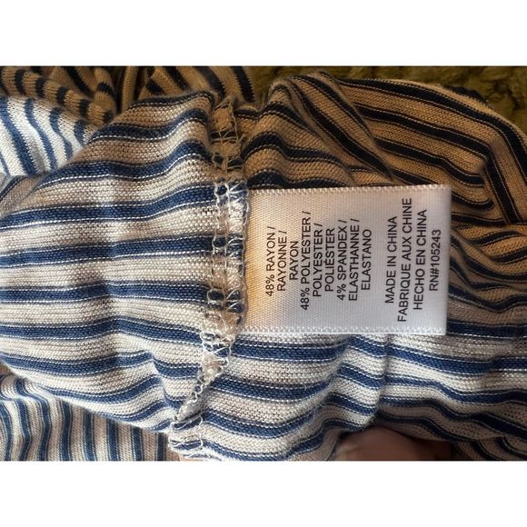 NWT Bobeau Striped Cardigan with Front Tie Blue & White Stripes 1X - Picture 8 of 8